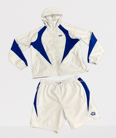 VORTEX WOVEN SHORT TRACKSUIT – WHITE/BLUE