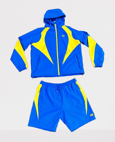 VORTEX WOVEN SHORT TRACKSUIT – BLUE/YELLOW